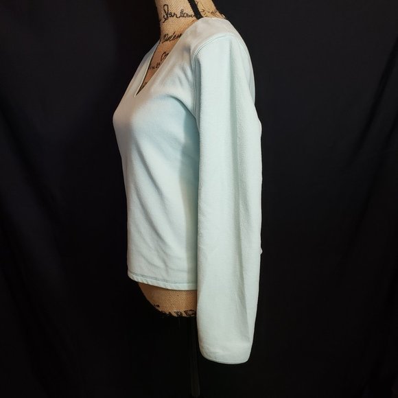 Old Navy Mint Green Micro-fleece V-neck - Picture 3 of 5